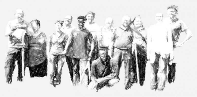 Sketch eines Gruppenfotos